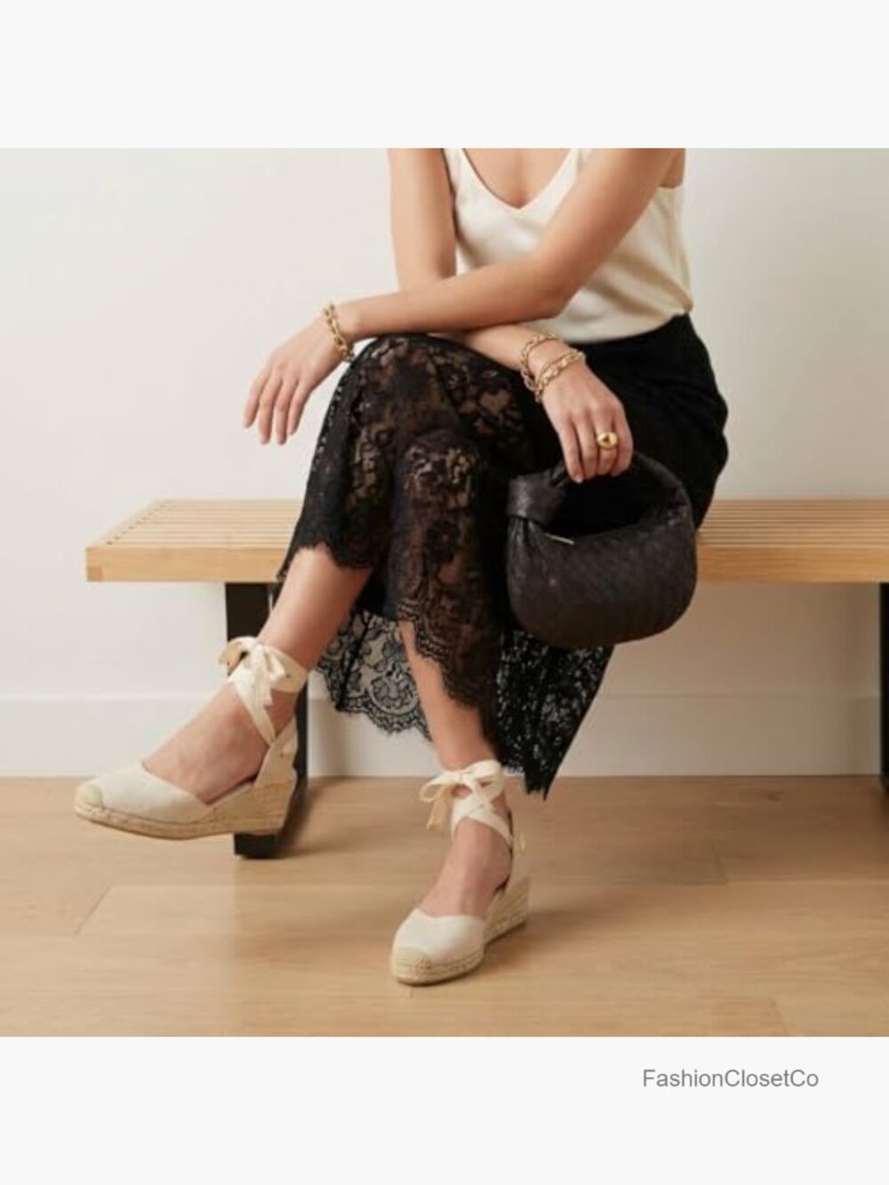 Platform Espadrille Wedge Sandals with Lace Up Ankle Wrap - Picture 6 of 7